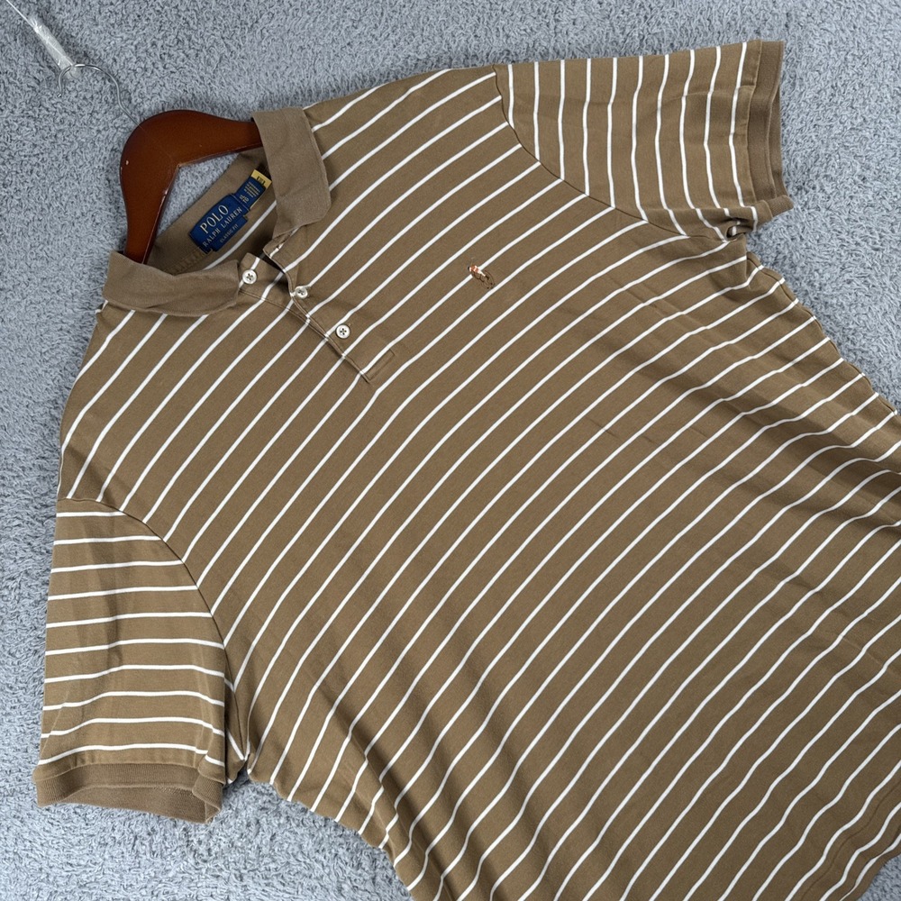 Polo Ralph Lauren Soft Touch Polo Shirt Men's XL Tan Classic Fit Flesh Pony